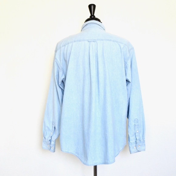 VINTAGE 90's Warner Bros Looney Tunes Chambray Shirt Embroidered Button Front XL - Picture 6 of 10